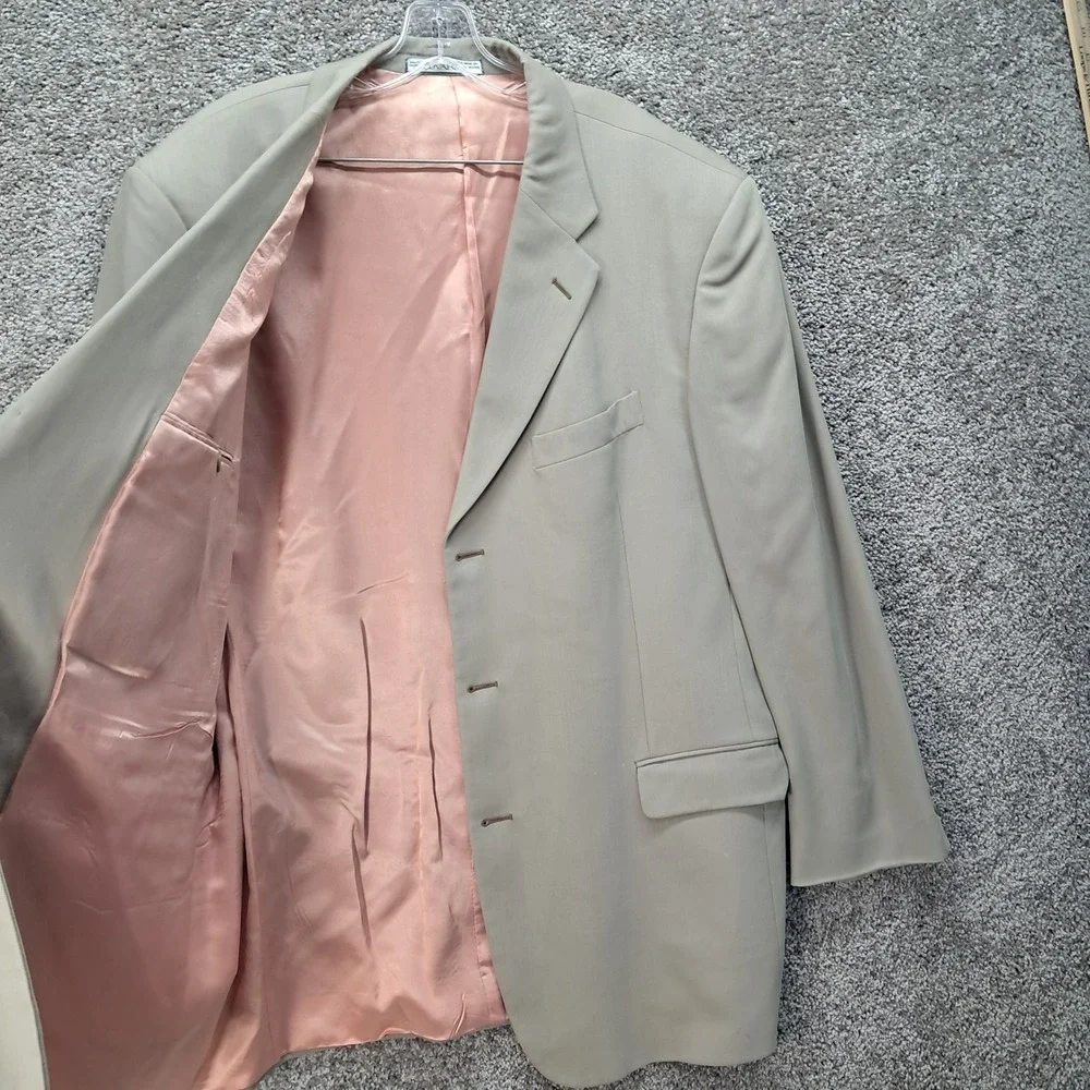 Dani DG Moda Maschile Mens Tan 100% Pure New Wool 3 Button Blazer Jacket